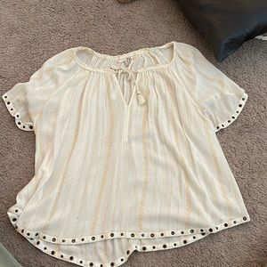 Ivory Top with Gold stitching